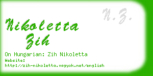 nikoletta zih business card